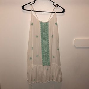 White and Teal Dress